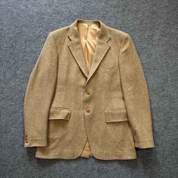 VTG Sears Century Club Mens 38R Tan Blazer Sport Coat 2-button